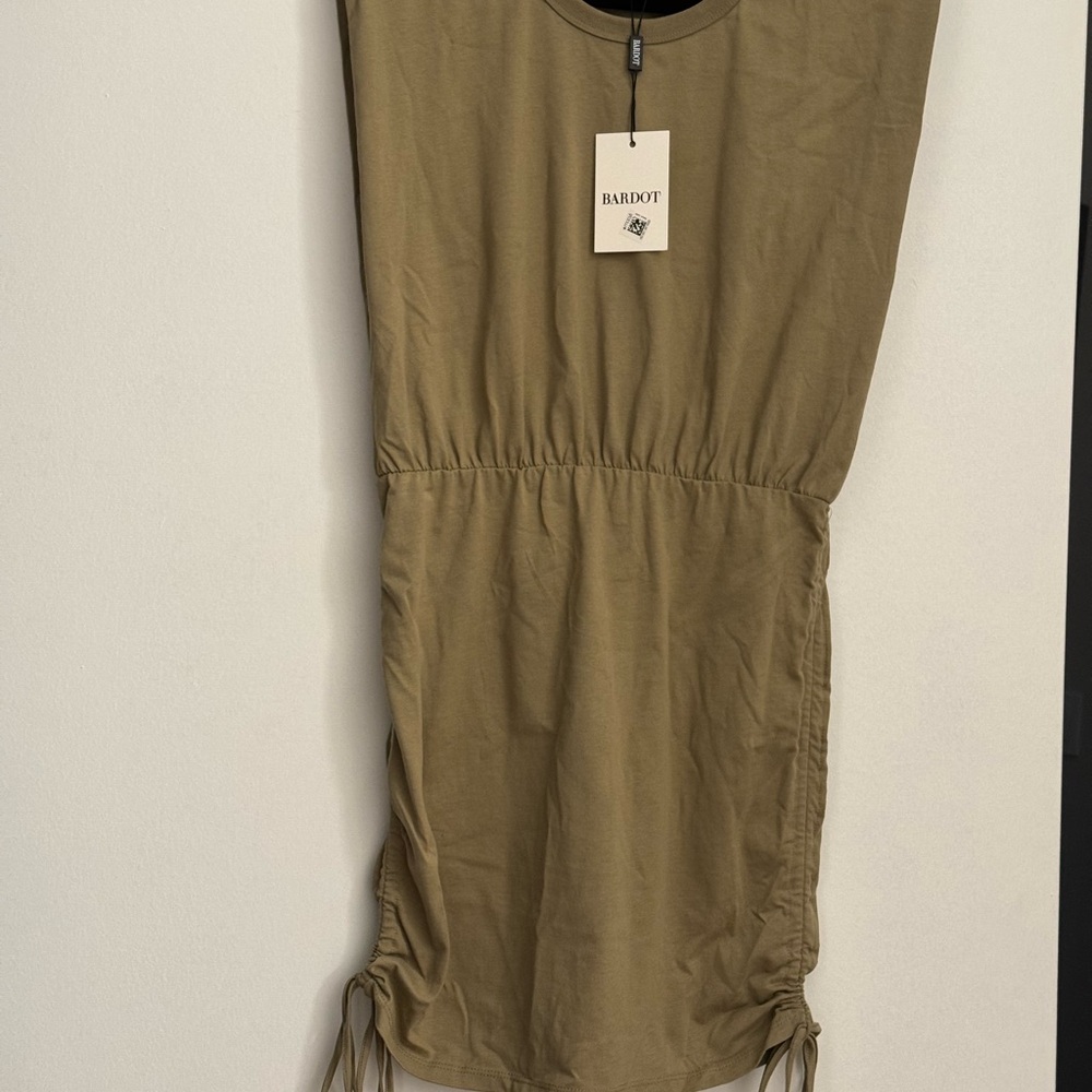 Bardot Khaki Ruched Dress